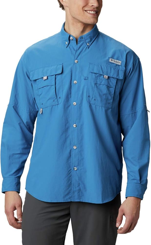 Columbia Men's Pfg Bahama Ii Long Sleeve Shirt, Dark Pool, X-Large