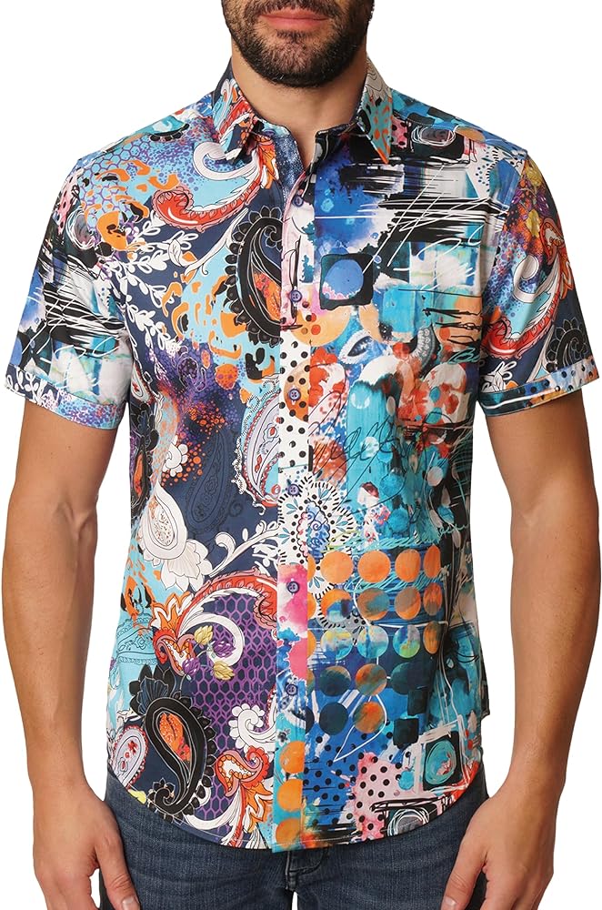 Robert Graham Men's Hatteras Short Sleeve Woven Button Down Shirt