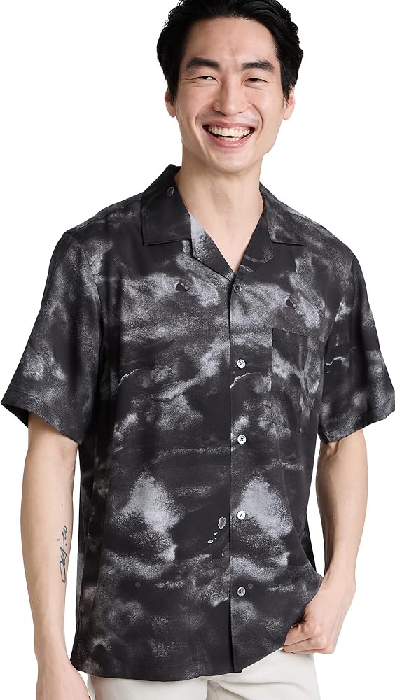 Theory Men's Noll Cloud Short Sleeve Button Down Shirt