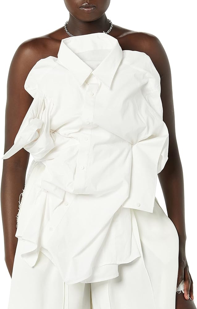 maison blanche All-Gender Draped Button-Down Shirt