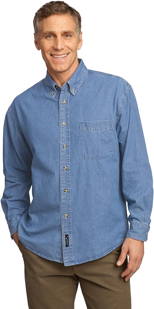 Port & Company - Long Sleeve Value Denim Shirt 2XL Faded Blue*