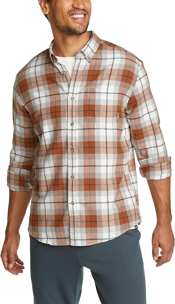 Eddie Bauer Men's Regular Fit Field Flannel Long-sleeve Shirt, Patterned