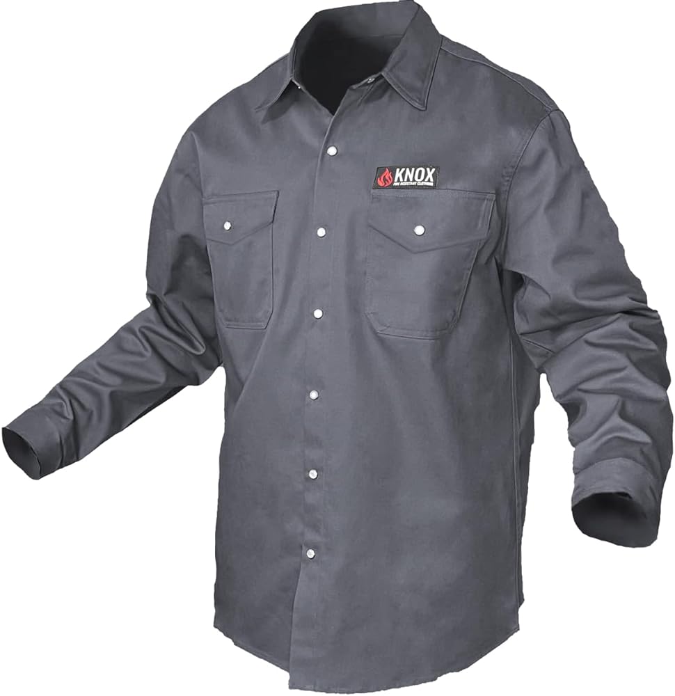 Knox FR Shirts for Men | Double Stitched Shirt with Pearl Snap Buttons | NFPA2112 Light Weight Welding Shirt