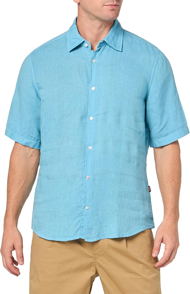 BOSS Men's Regular Fit Cotton Oxford Short-Sleeve Shirt