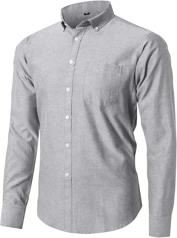 Oxford Dress Shirts for Men Long Sleeve Button Down Shirt