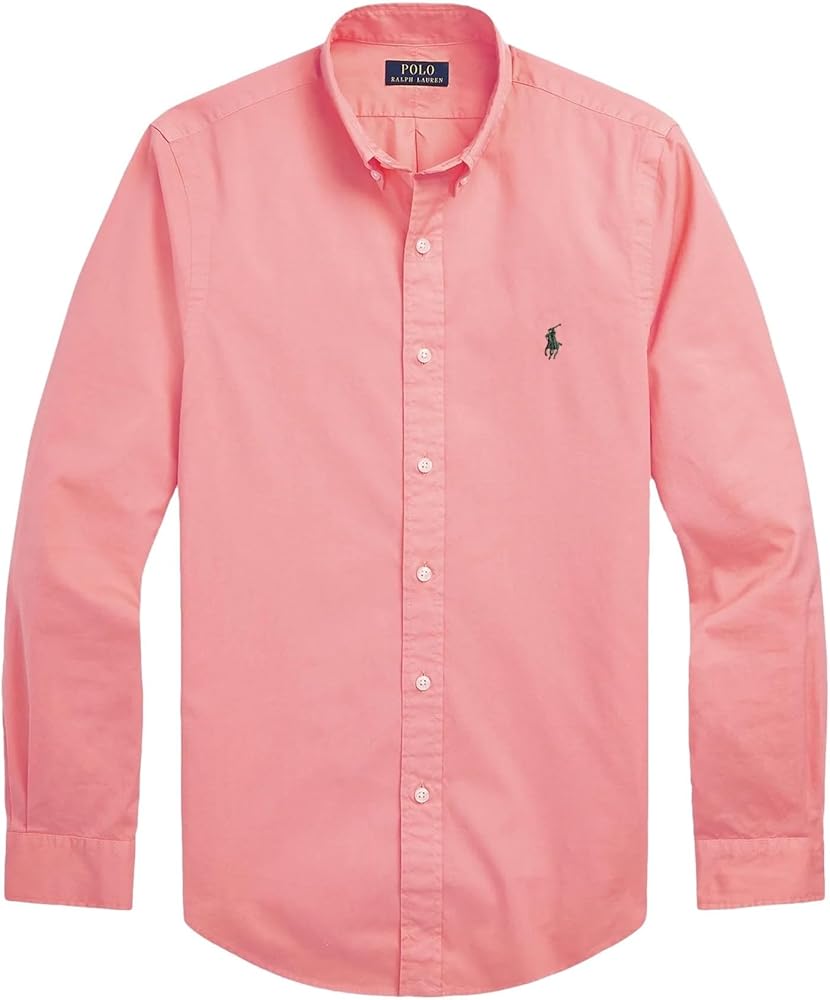 Polo Ralph Lauren Men's Long Sleeve Oxford Button Down Shirt (L, DesertRose), Large