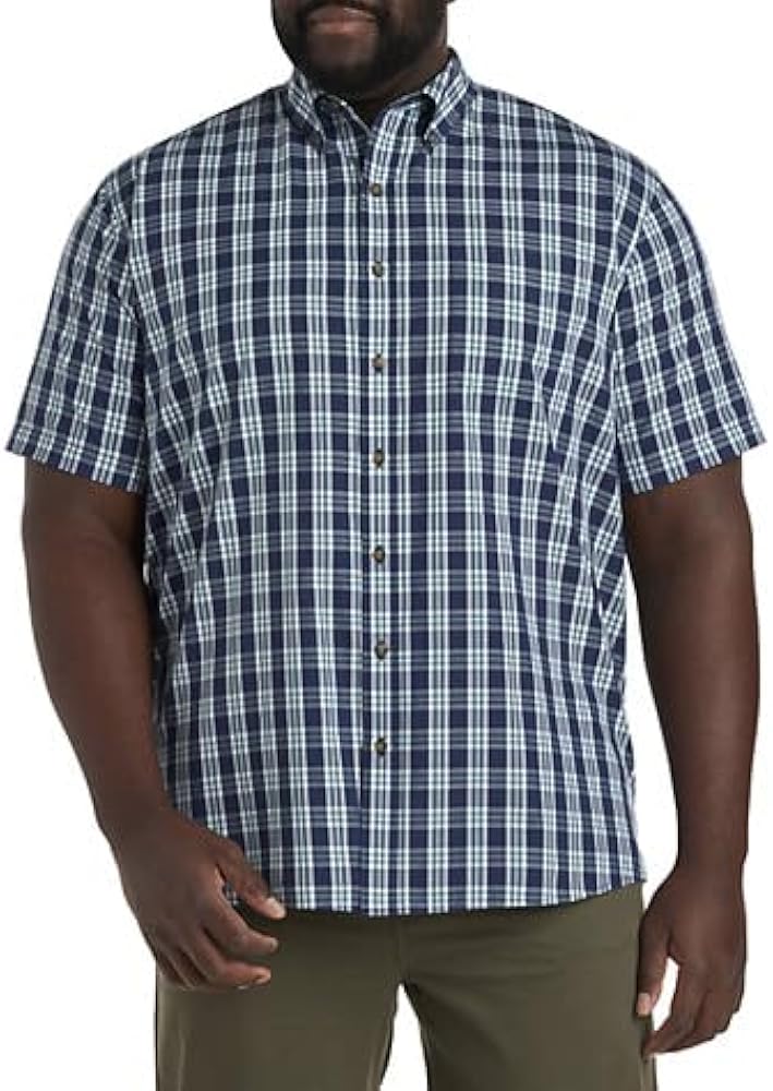 Harbor Bay by DXL Men's Big and Tall Easy-Care Medium Plaid Sport Shirt