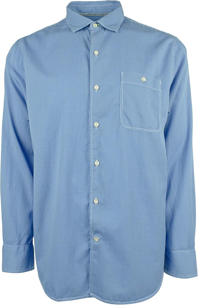 Tommy Bahama Men's Shirts Long Sleeve Twill Check Shirt (XX-Large, Zephyr Blue)