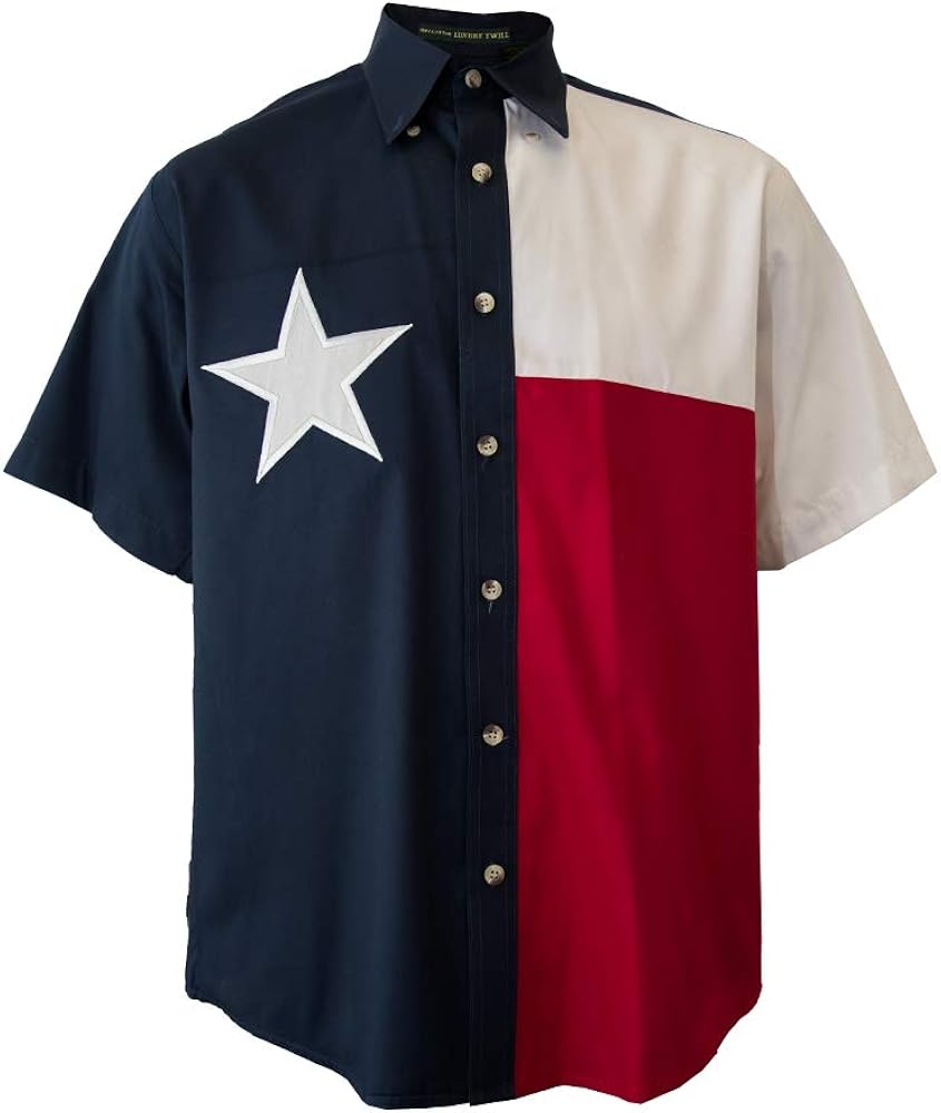 Texas Flag Short Sleeves Twill Shirt