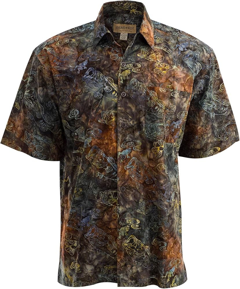 Johari West Bass Bend Tropical Hawaiian Batik Shirt