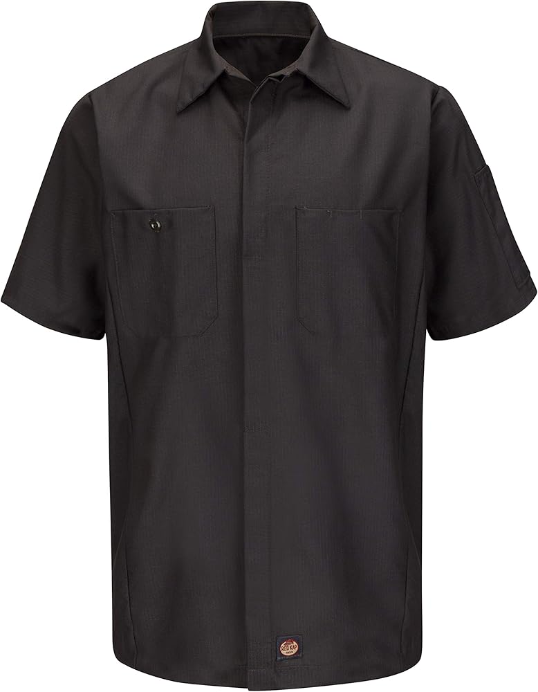 Red Kap Men's Ripstop Crew Shirt, Short Sleeve