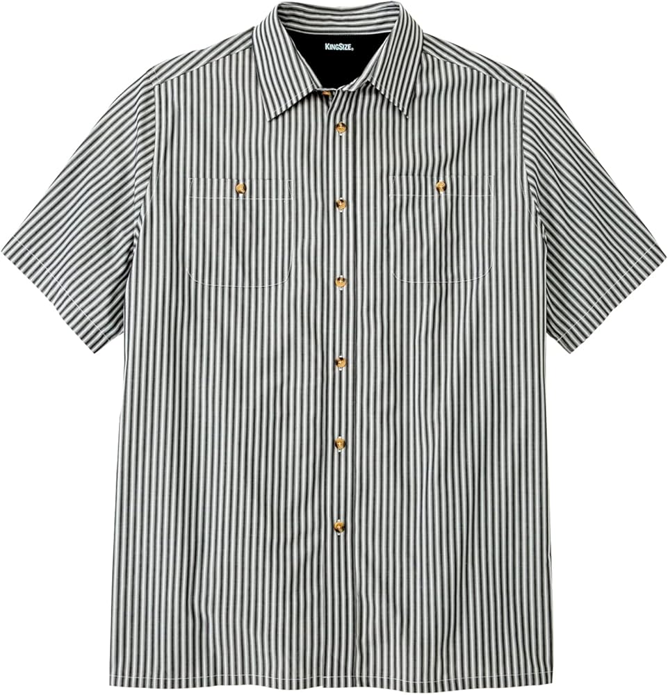 KingSize Men's Big & Tall Striped Short-Sleeve Sport Shirt