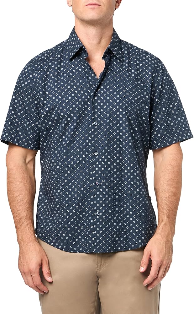 BOSS Men's Regular Fit Cotton Oxford Short-Sleeve Shirt