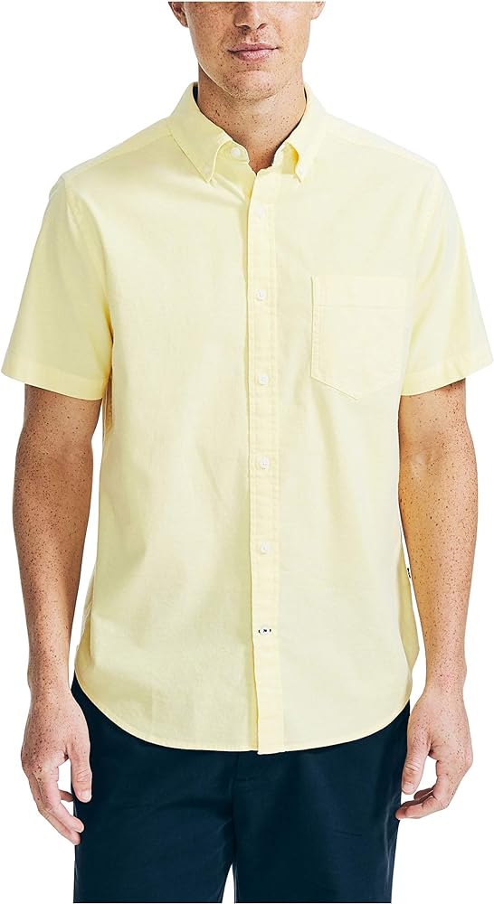 Nautica Men's Short Sleeve Solid Oxford Shirt