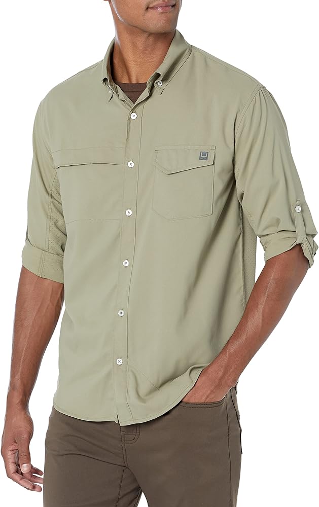 HUK Men's Tide Point Short Sleeve Shirt | Performance Button Down